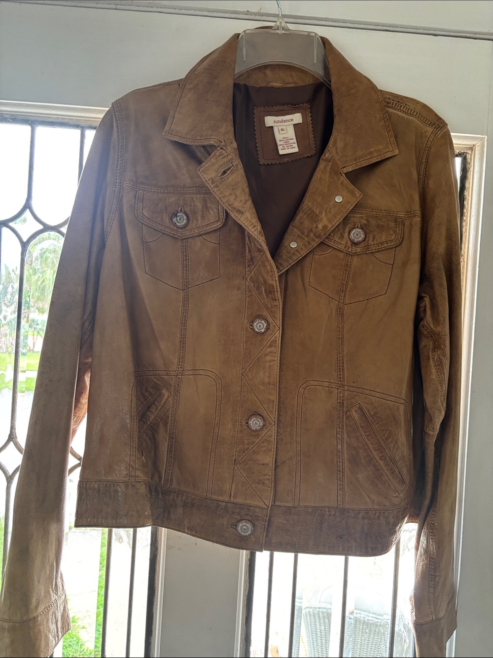 Sundance Brown Suede Trucker Jacket